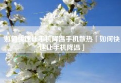 如何快速让手机降温手机散热「如何快速让手机降温」